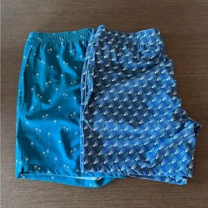 Bonobos 7” Patterned Swim Shorts Set - Turquoise & Royal Blue